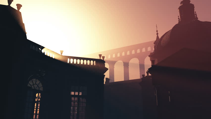 Sunset in Rome 3D animation