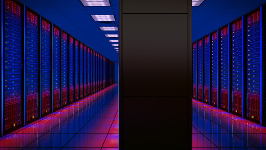 Seamlessly looping animation of rack servers in data center