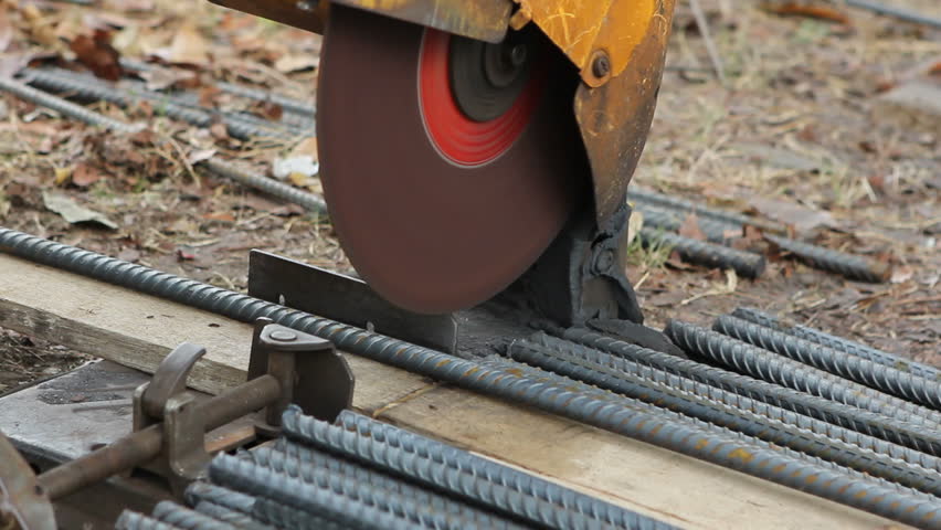 Rebar cutting at a construction site
