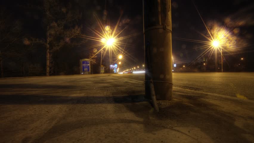Moscow city night. Time lapse.