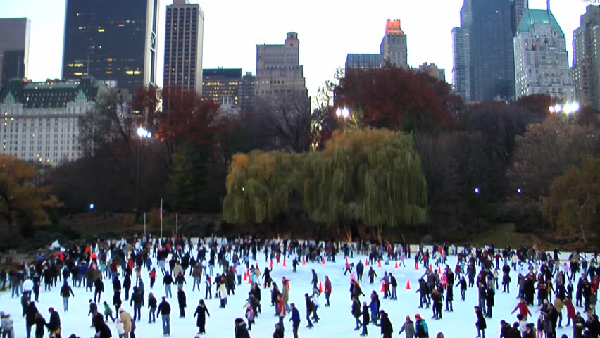 NEW YORK - CIRCA DECEMBER 2010: People ice skating at Wollman Rink in Central Park circa December, 2010 in New York, New York.