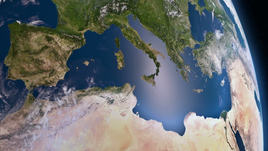 Earth view from space. Mediterranean.
