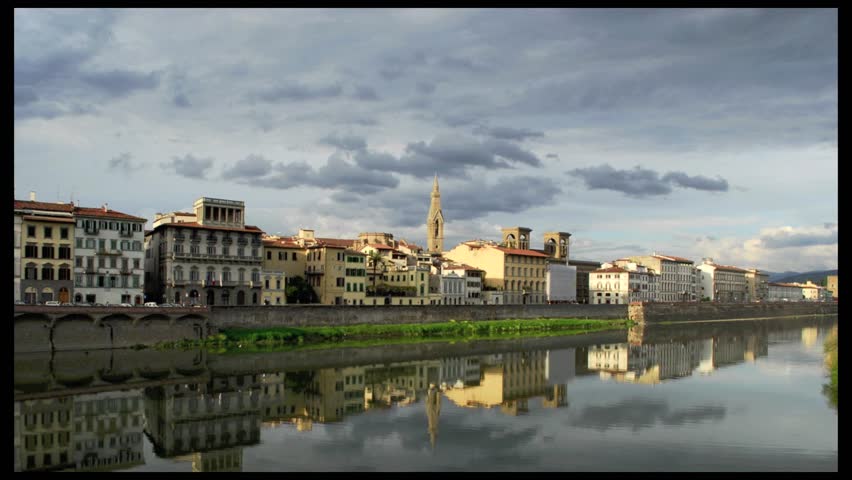 time lapse of the arno's river, in florence, italy.