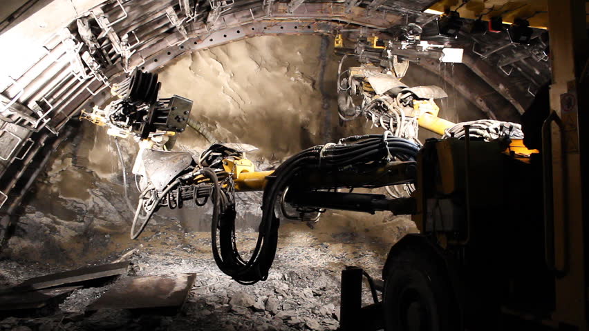 Boring Machine on construction site of highway tunnels.