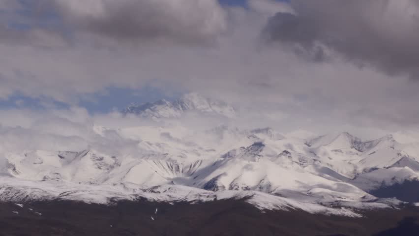 Timelapse of Mount Everest landscape, Himalayas, Tibet.