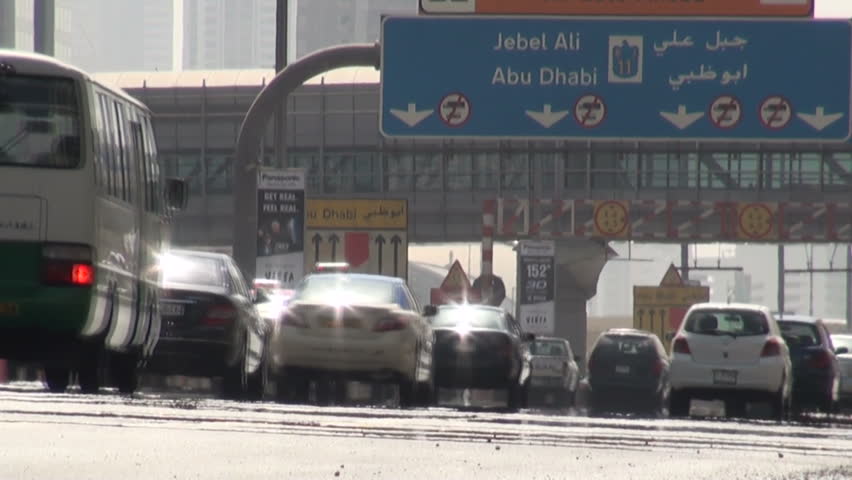 DUBAI - 29 OCTOBER 2010: Traffic goes over a highway in Dubai, United Arab Emirates