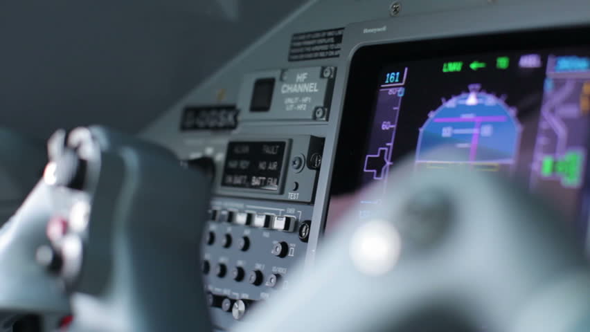 Inside the cockpit of a private jet