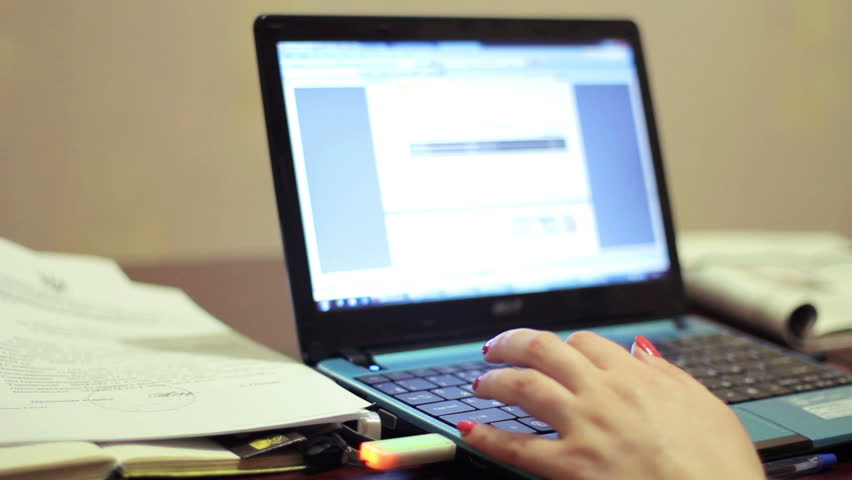 Girl working on laptop