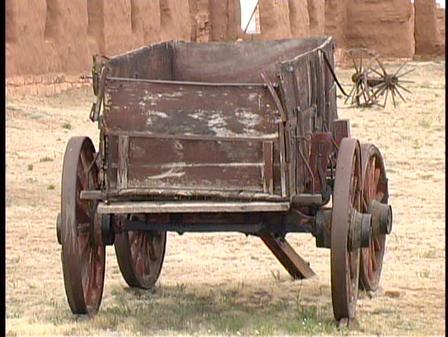 A zoom out from then back into the old wagon/blacksmith shop on the grounds of Fort Union National Monument in New Mexico