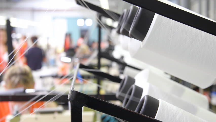 Sewing in the textile factory