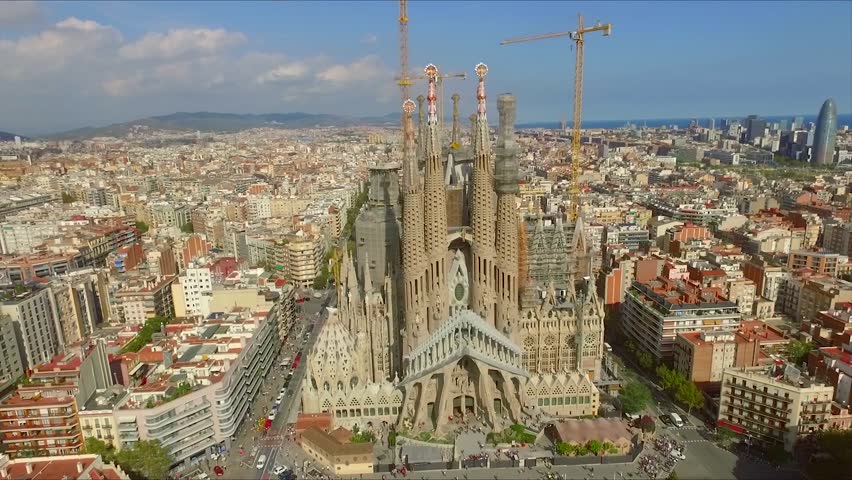 50+ Barcelona City Air View Background