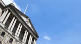 Bank of England, London - time lapse with blue sky and clouds.