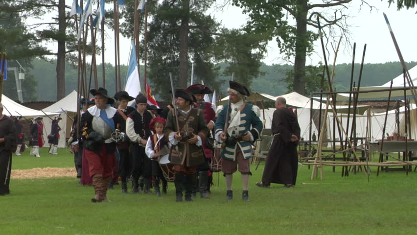 STAFFARDA, ITALY - CIRCA 2012: Reenactment of the battle fought during Nine Years' War in Piedmont-Savoy (northern Italy) on 18 August 1690. It was a victory for the French commander against the Duke of Savoy.