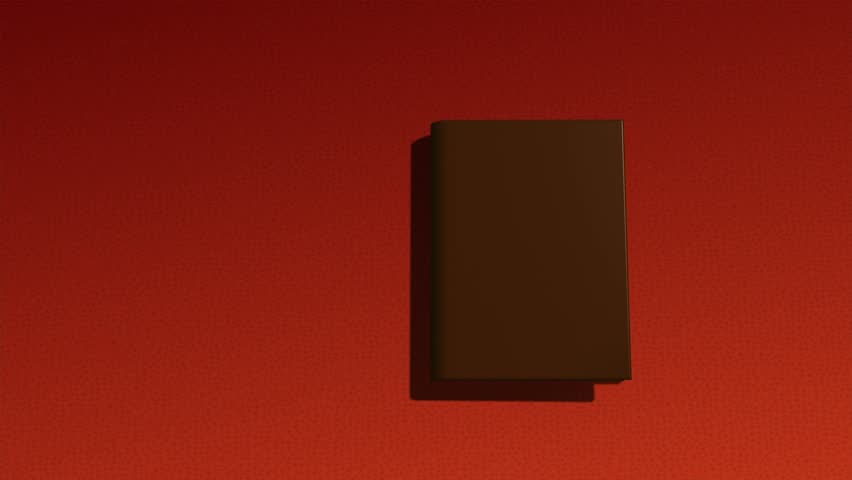 animated opening blank book with place for text and alpha channel