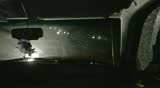 Car accident view from inside car