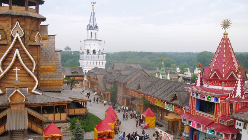 MOSCOW - MAY 19: (Timelapse View) People go on cultural entertainment complex Kremlin in Izmailovo, on Annual action Night of Museums, on May 19, 2012 in Moscow, Russia
