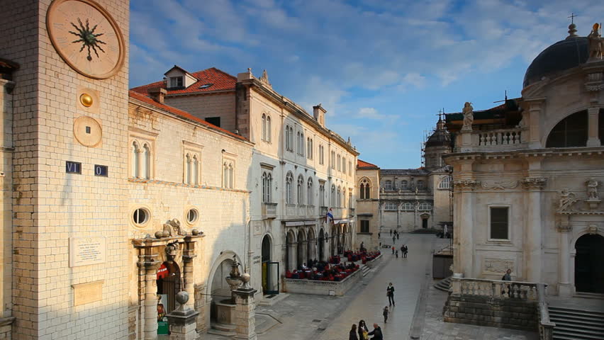 Dubrovnik panorama old city with tourists
