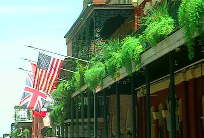 NEW ORLEANS - Circa 2002: Donkey pulls a carriage through the French Quarter of New Orleans in 2002.