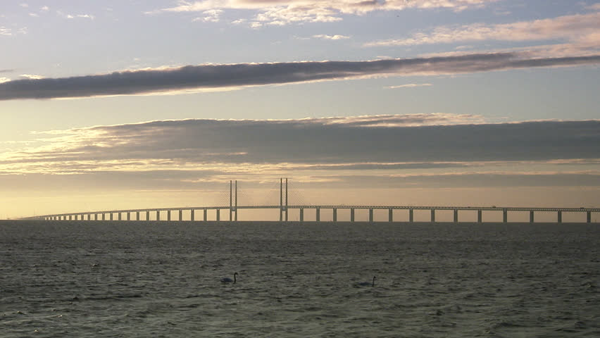 View of Oresundsbron, the bridge connecting Sweden and Denmark.