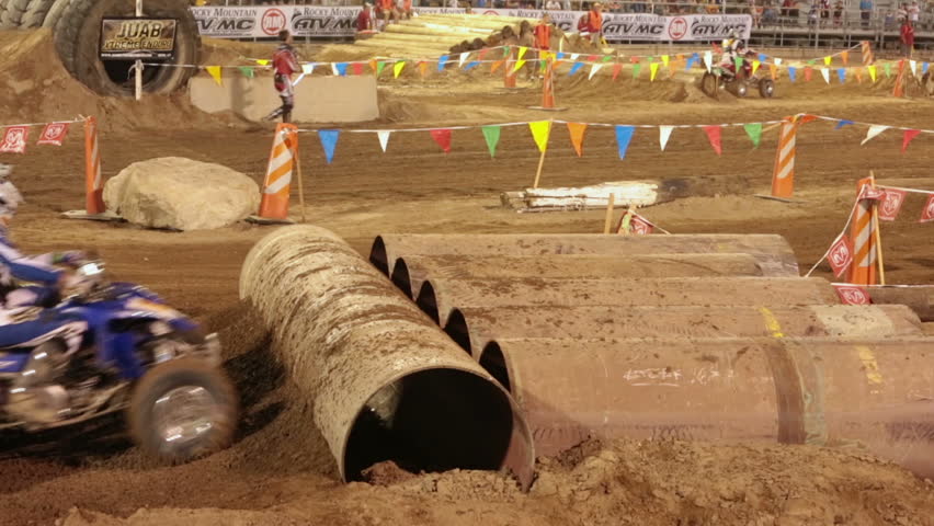 NEPHI, JUAB, UTAH 30 JUN 2012: ATV four wheel obstacle challenge race. Juab County extreme enduro drawn visitors to rural community adding to needed economic stability. Difficult obstacle course.
