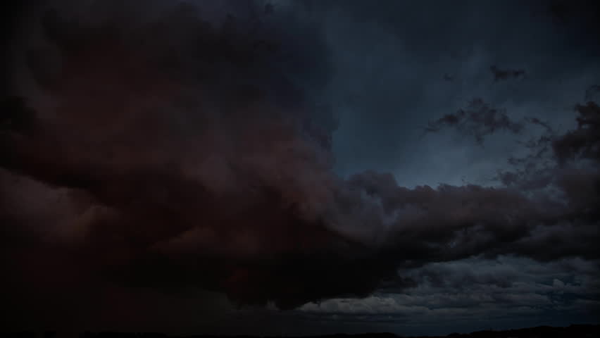 Storm Tracking Through the Sky During Sunset