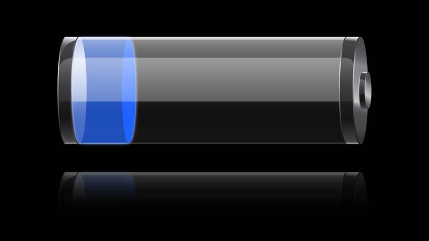 Glass blue battery charging