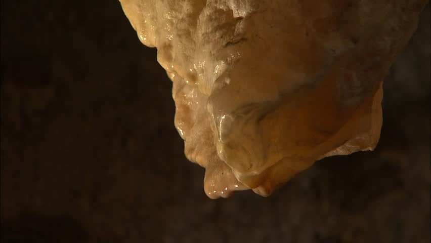 Large stalactite in cave
