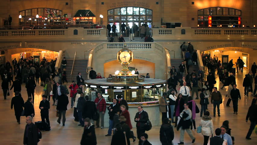 NEW YORK, NEW YORK - CIRCA MAY 2011: Grand Central Station, Central Station Hall with passengers walking