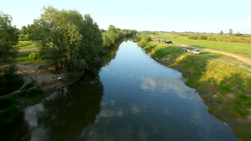 flight over river