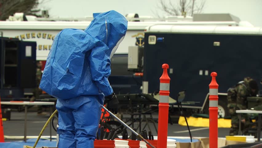 PROVIDENCE, RHODE ISLAND - SEPTEMBER 16, 2010: Hazmat emergency response drill