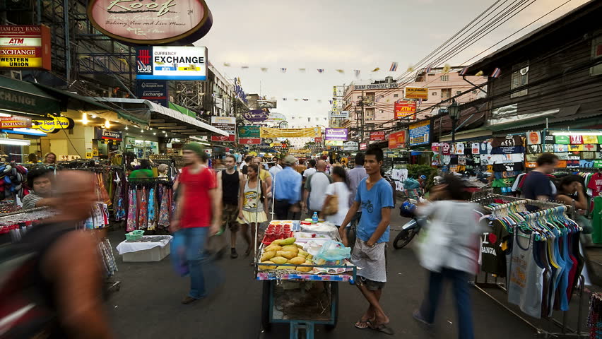 BANGKOK, THAILAND - CIRCA MAY 2011: Bangkok Downtown Market on a busy trading day popular with tourists and locals.