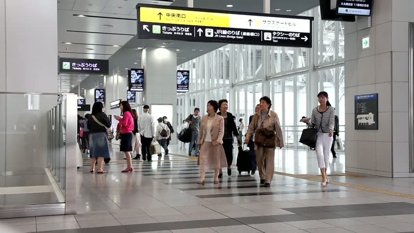 OSAKA, JAPAN - APRIL 27: People hurry at Osaka Station on April 27, 2012 in Osaka, Japan. It is the 3rd busiest station in the world serving average 2.4 million passengers daily.