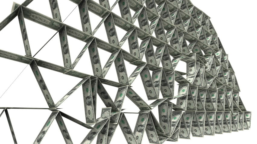 Like a house of cards, but made of dollars, which collapses.