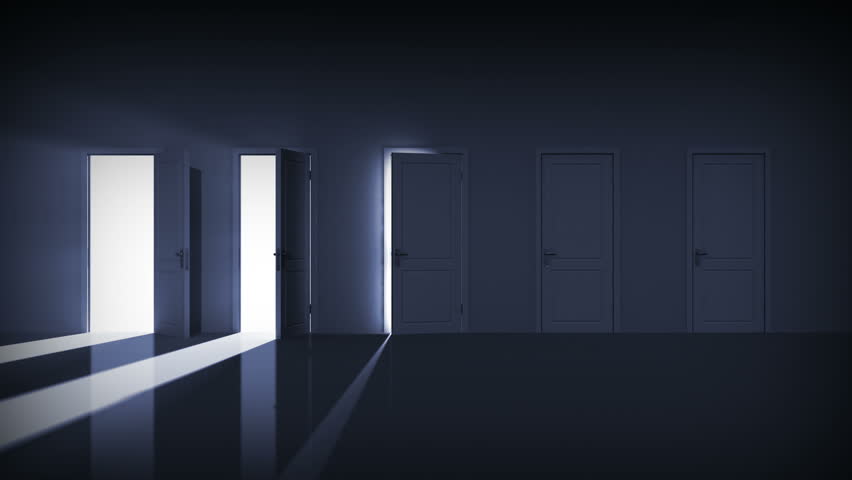 Doors opening. Right choice. Alpha mask. HD 1080.