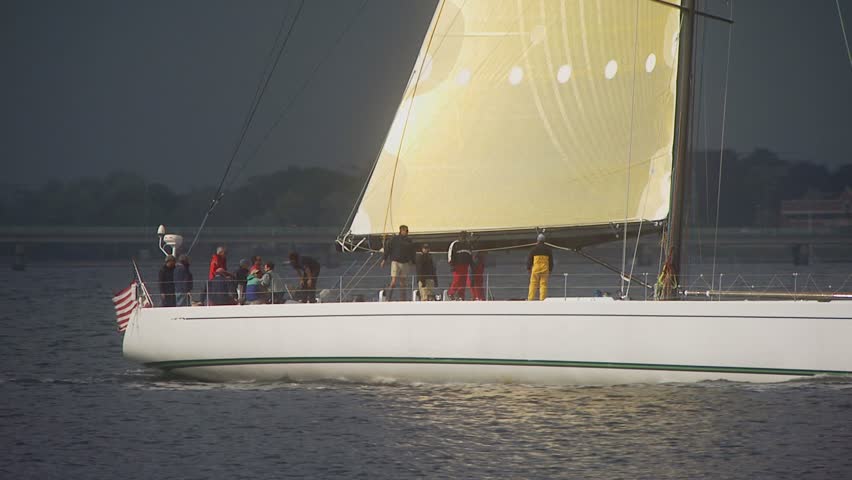 NEWPORT, RHODE ISLAND - CIRCA AUGUST 2007: Large sailboat on Narragansett Bay