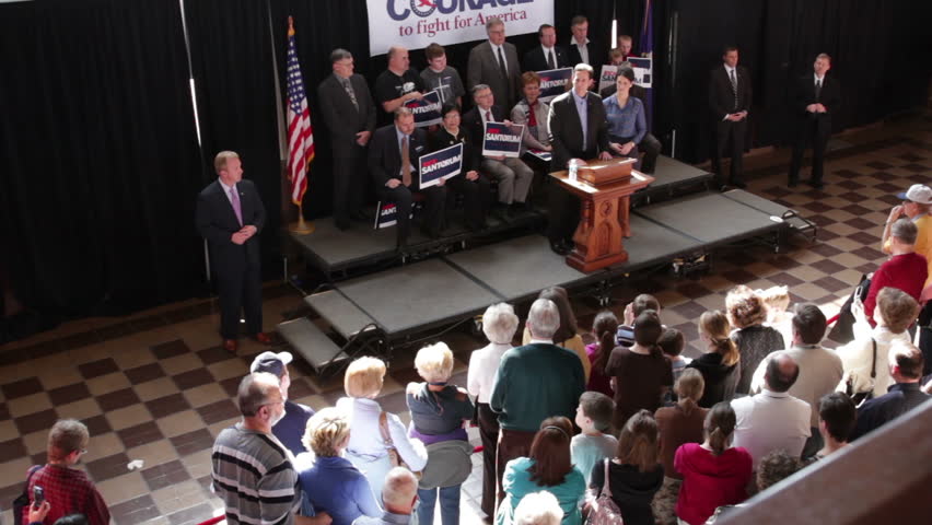 TOPEKA, KS - MARCH 9: Rick Santorum visits Topeka before the Kansas presidential primary to rally voters on March 9, 2012 in Topeka, KS.