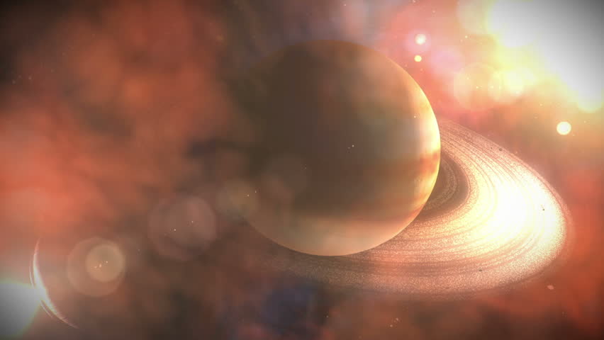 Wide of Saturn with rings and Planets
