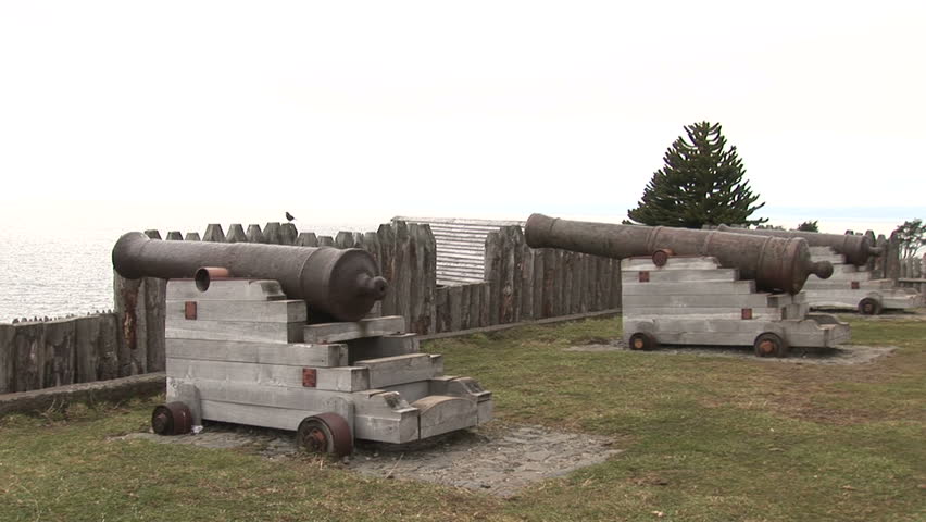 Cannons at Bulnes fortress in Punta Arenas, Chile