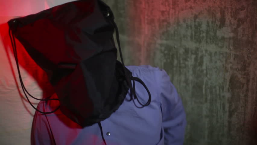 kidnapped concept bag on head