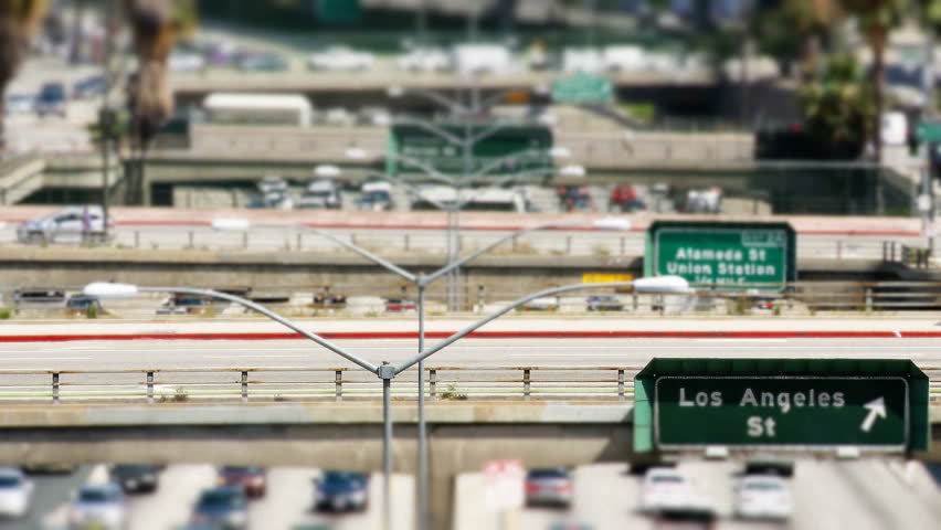 Time Lapse of Busy Downtown Freeway - Los Angeles
