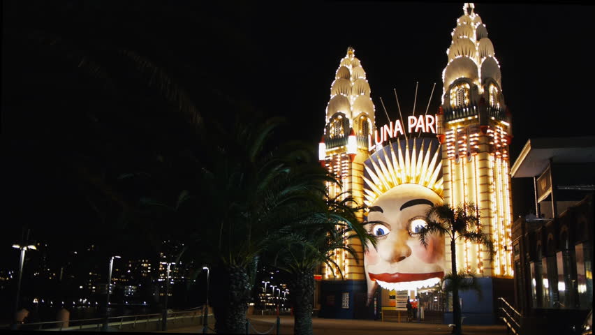 SYDNEY, AUSTRALIA - AUGUST 19: Luna Park view at night on the 19th of August, 2012 in Sydney, Australia.