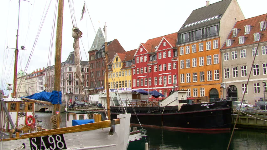 COPENHAGEN, DENMARK - CIRCA OCTOBER 2010:  New port in the afternoon in Denmark
