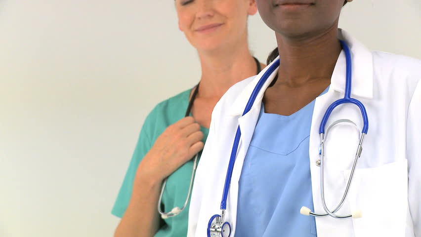 African & caucasian medical staff