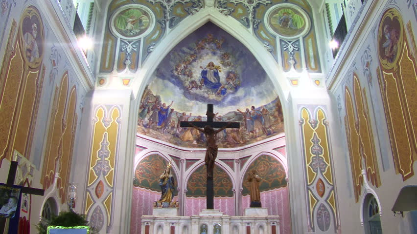 ARACAJU, BRAZIL - MARCH 2008: interior shot of a cathedral  