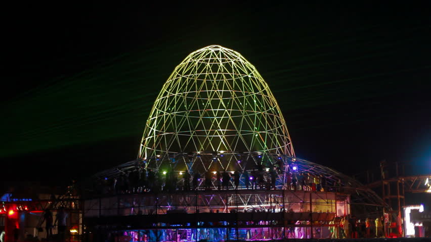 YEVPATORIA, CRIMEA - CIRCA AUGUST 2012: Cupola at the annual music festival Kazantip 2012, circa August in Yevpatoria.