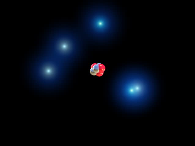 Computer-generated animated loop depicting an atom