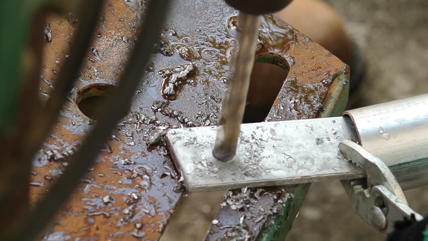 Drill, steel, steel drill bits are drilling