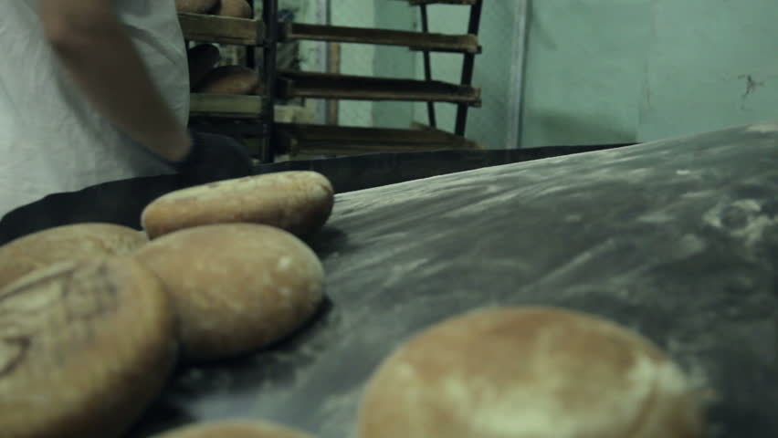 Production of bread and packaging. edited sequence. 