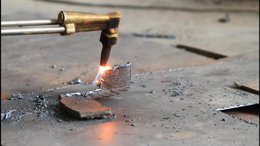 Oxygen cutting.