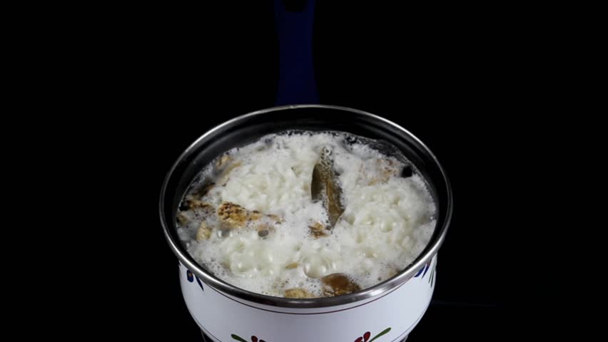 cooking mushroom risotto, Italian rice recipe